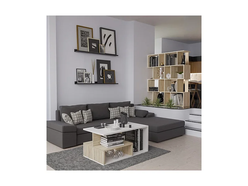 Regał Fiesta 4P | Sonoma| 60x30x140 cm | Regał otwarty modułowy