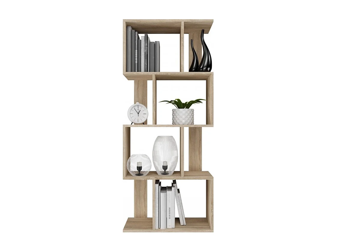 Regał Fiesta 4P | Sonoma| 60x30x140 cm | Regał otwarty modułowy