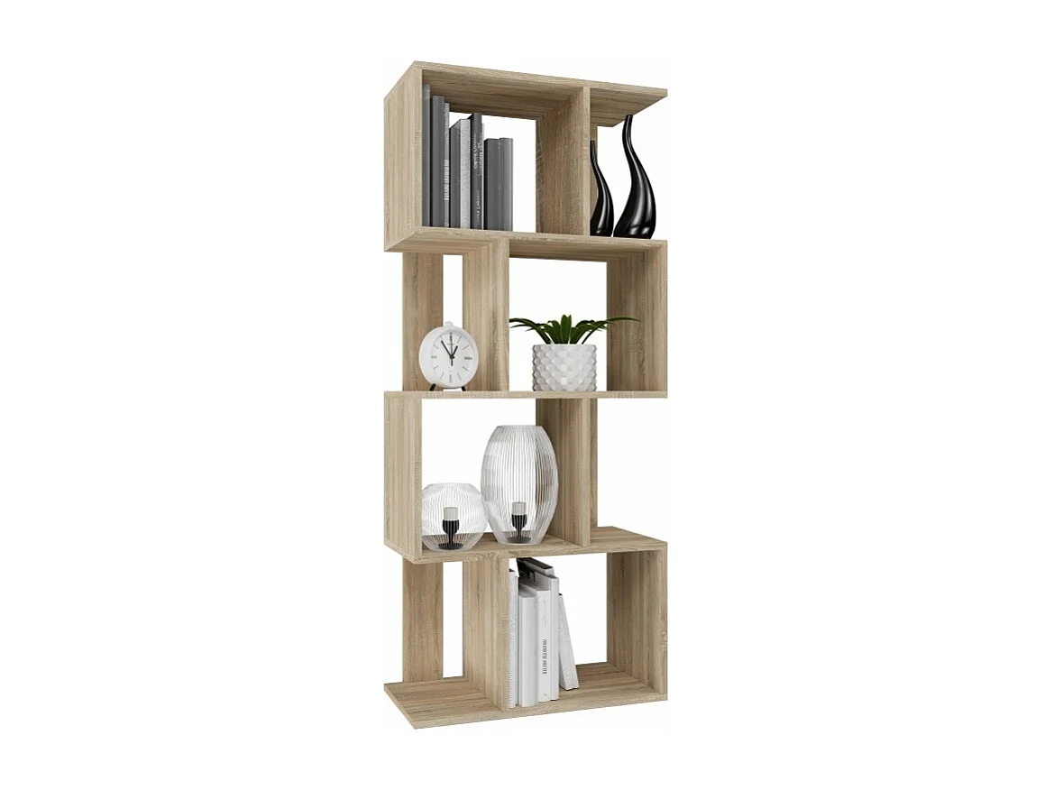 Regał Fiesta 4P | Sonoma| 60x30x140 cm | Regał otwarty modułowy