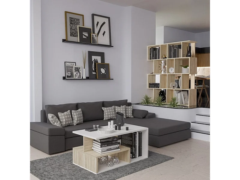 Regał Fiesta 4P | Sonoma| 60x30x140 cm | Regał otwarty modułowy