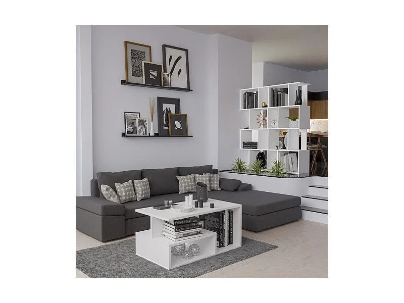 Regał Fiesta 4P | Biały |  60x30x140 cm | Regał otwarty modułowy