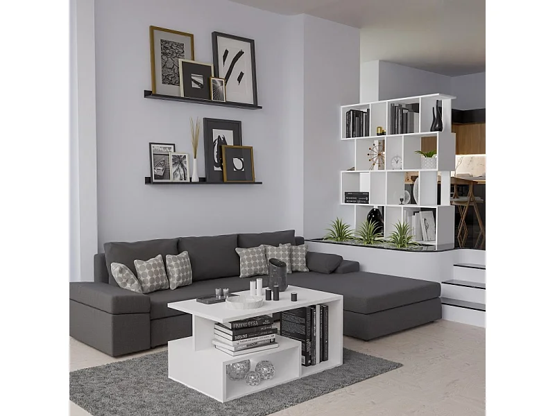 Regał Fiesta 4P | Biały |  60x30x140 cm | Regał otwarty modułowy