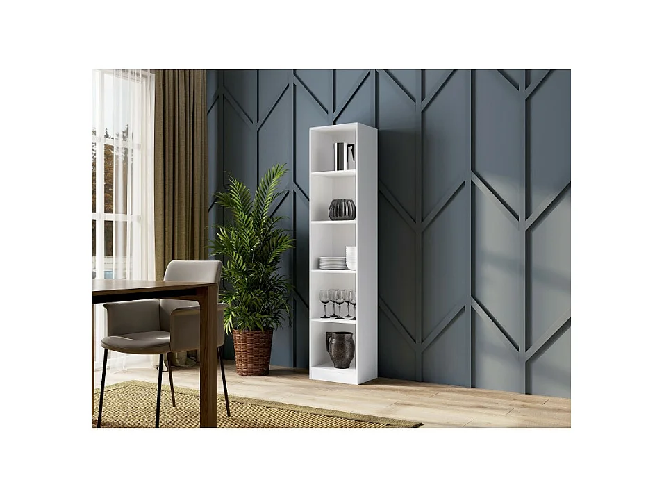 Regał Onyx R40 | Biały | 40x30x182 cm | Regał na książki, segregatory