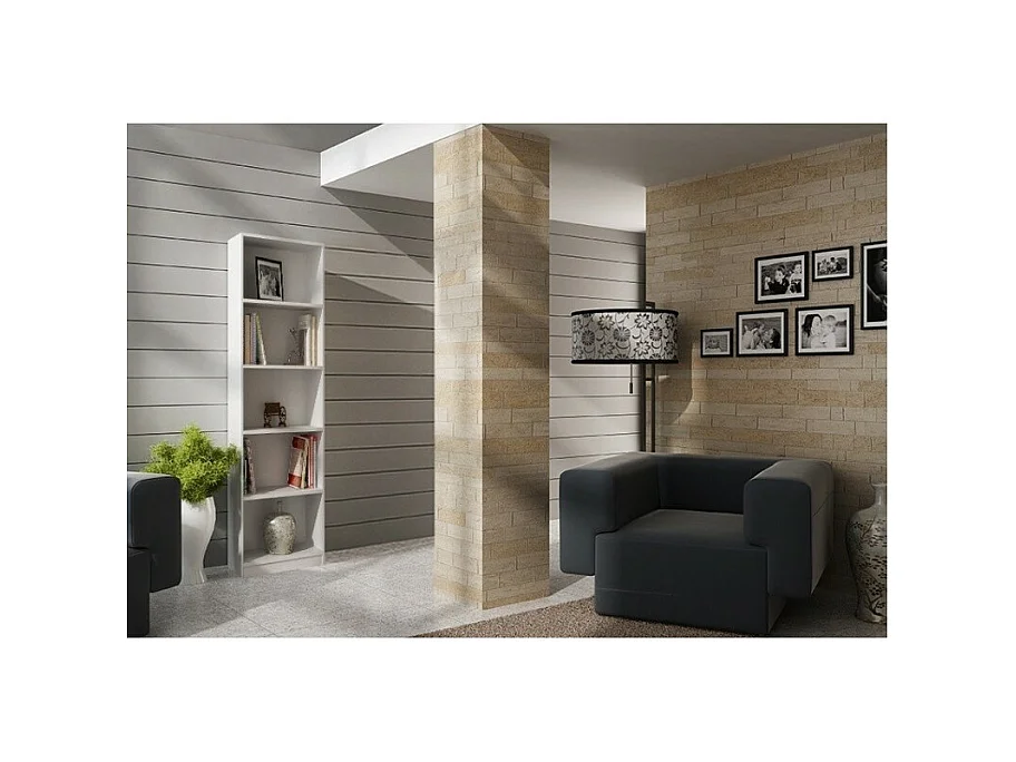 Regał Onyx R40 | Biały | 40x30x182 cm | Regał na książki, segregatory