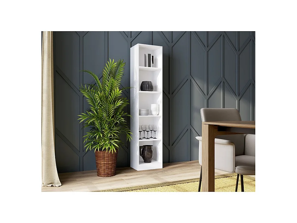 Regał Onyx R40 | Biały | 40x30x182 cm | Regał na książki, segregatory