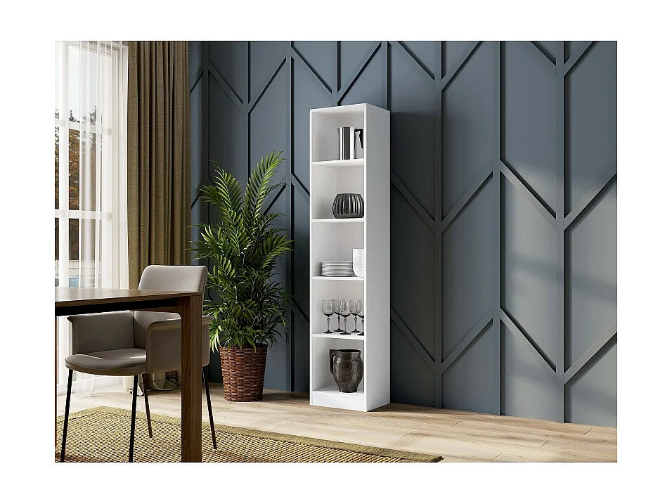 Regał Onyx R40 | Biały | 40x30x182 cm | Regał na książki, segregatory