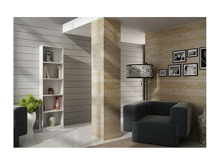 Regał Onyx R40 | Biały | 40x30x182 cm | Regał na książki, segregatory