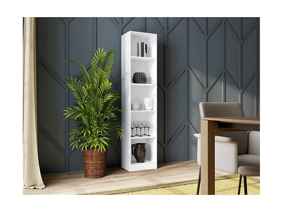 Regał Onyx R40 | Biały | 40x30x182 cm | Regał na książki, segregatory