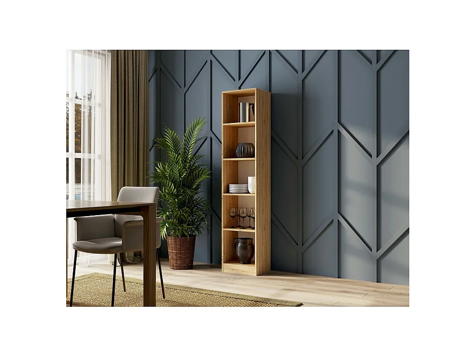 Regał Onyx R40 | Dąb Artisan | 40x30x182 |  Regał na książki, segregatory