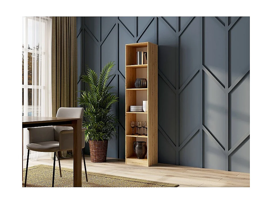 Regał Onyx R40 | Dąb Artisan | 40x30x182 |  Regał na książki, segregatory