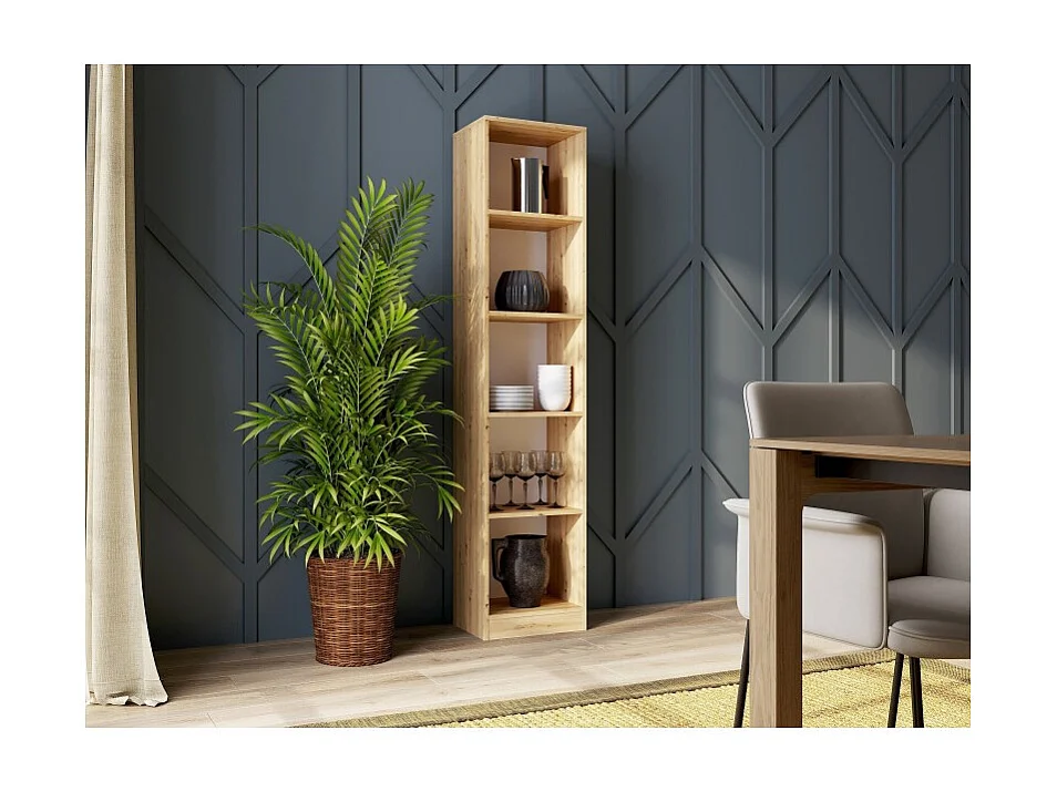 Regał Onyx R40 | Dąb Artisan | 40x30x182 |  Regał na książki, segregatory