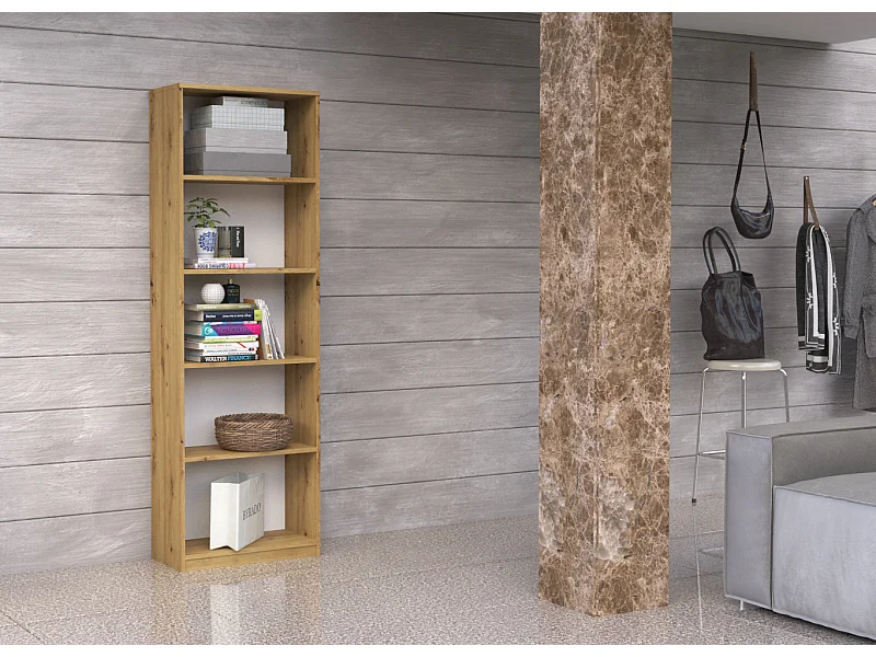 Regał Onyx R40 | Dąb Artisan | 40x30x182 |  Regał na książki, segregatory