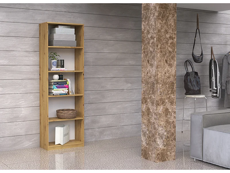 Regał Onyx R40 | Dąb Artisan | 40x30x182 |  Regał na książki, segregatory