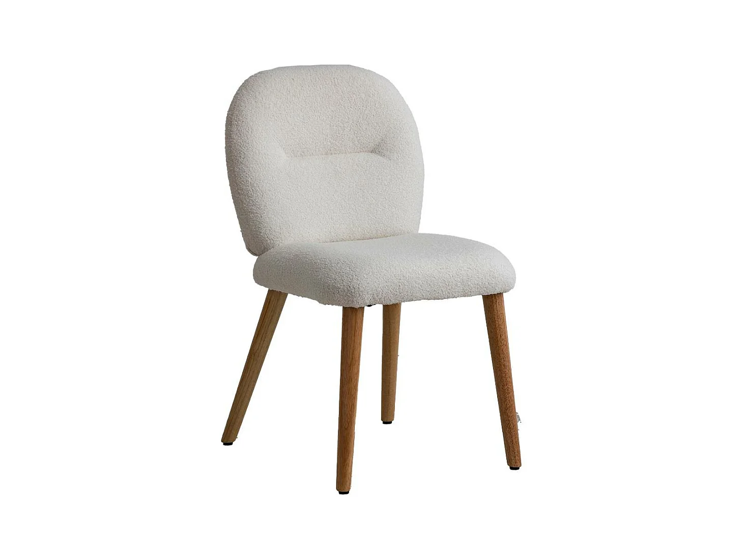 Chaise en tissu bouclette blanche Ayse (lot de 2)