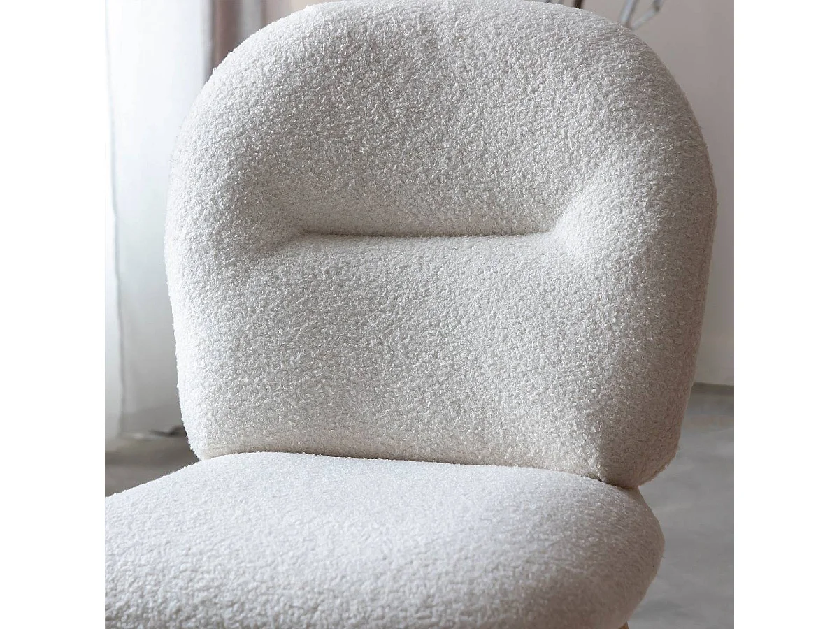 Silla en blanco tela bouclé Kanoa (lote de 2)