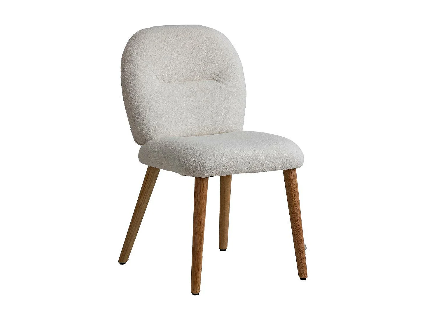 Silla en blanco tela bouclé Kanoa (lote de 2)