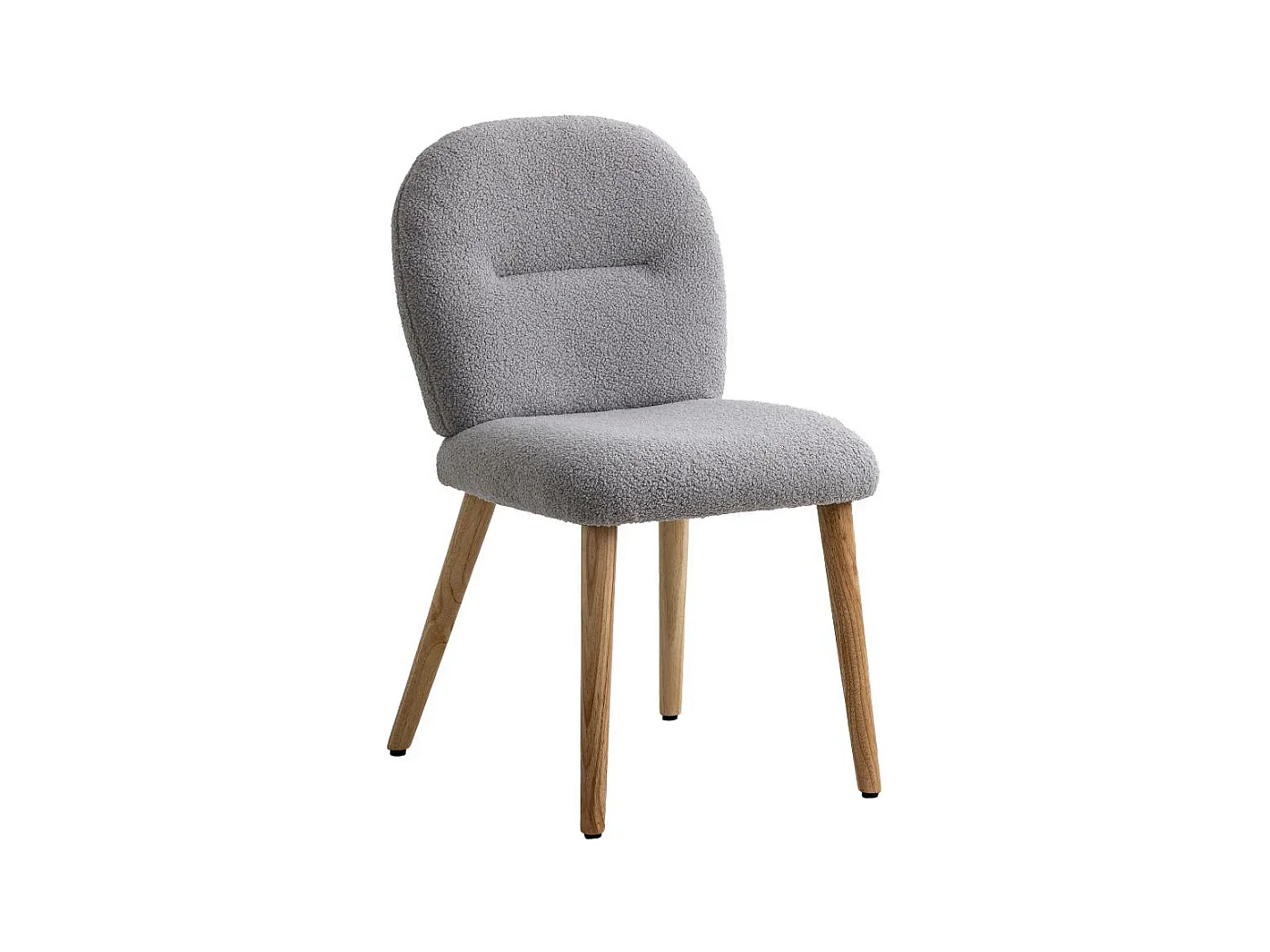 Chaise en tissu bouclette grise Ayse (lot de 2)