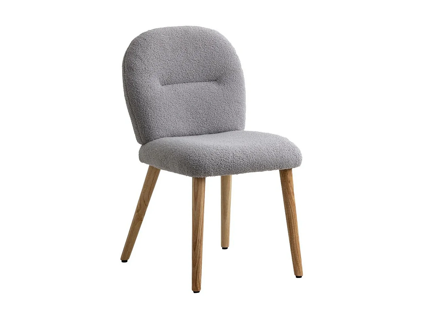 Silla en tela bouclé gris Kanoa (lote de 2)