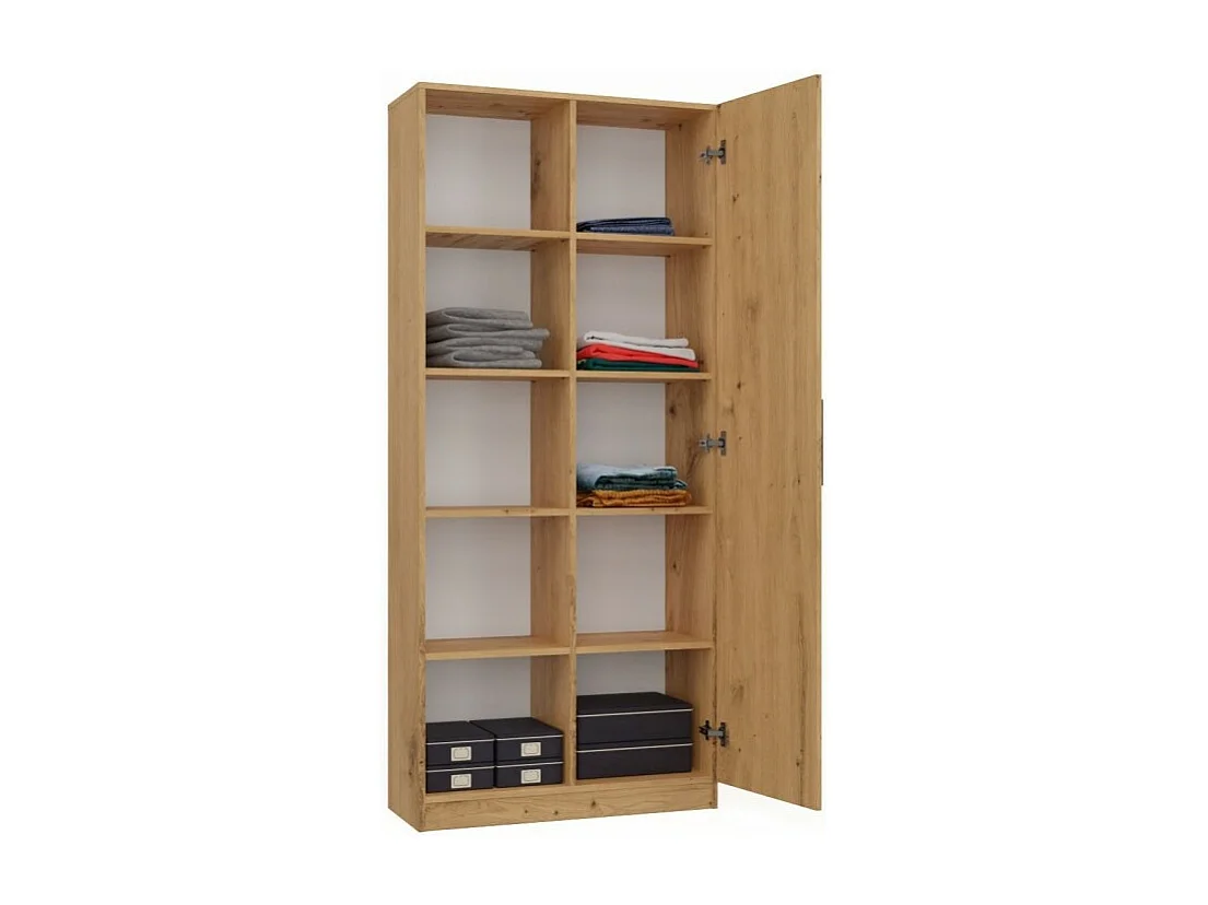 Regał Malwa RD-80 | Dąb Artisan | 80x30x182 cm| 10 Półek, Nowoczesny Design