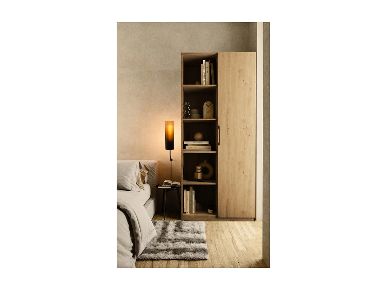 Regał Malwa RD-80 | Dąb Artisan | 80x30x182 cm| 10 Półek, Nowoczesny Design