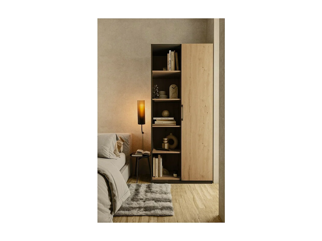 Regał Malwa RD-80 | Dąb Artisan | 80x30x182 cm| 10 Półek, Nowoczesny Design