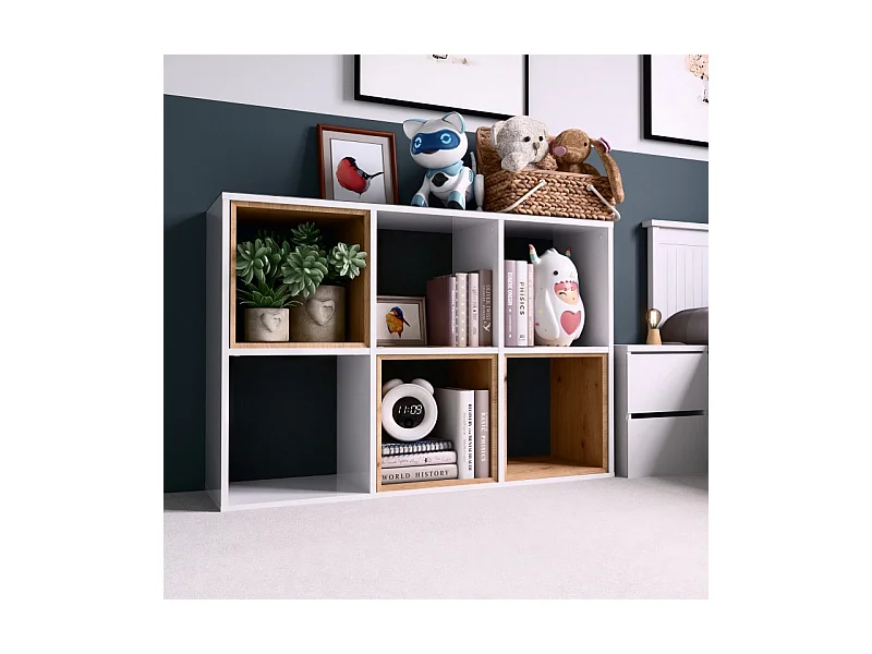 Regał Malax 2X3 | Biały | 110x30x75 cm | Regał do przechowywania