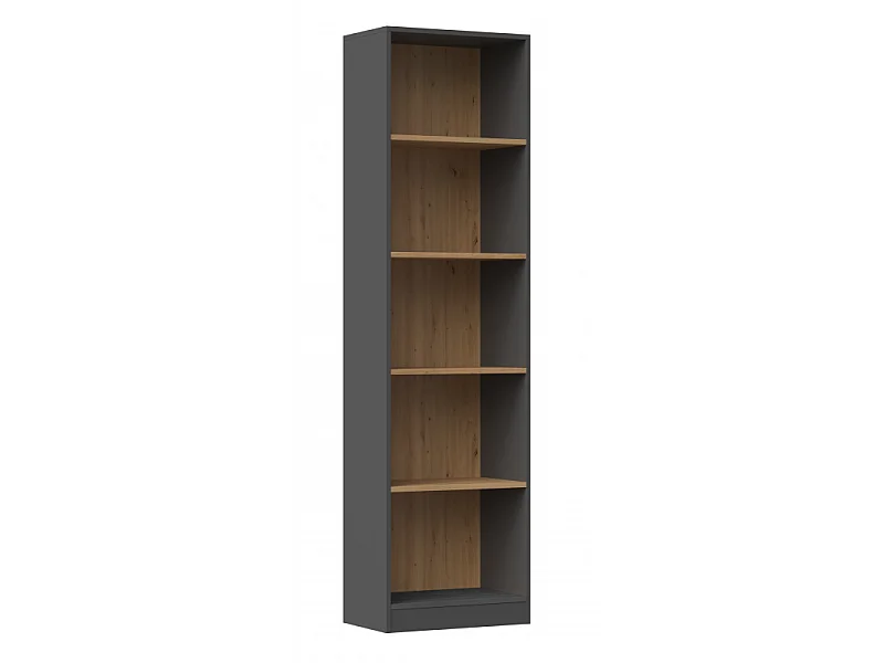 Regał Onyx R50 |  Antracyt/Artisan | 50x30x182 cm | Regał biurowy na książki