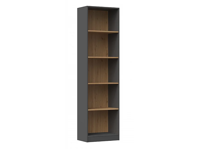 Regał Onyx R50 |  Antracyt/Artisan | 50x30x182 cm | Regał biurowy na książki