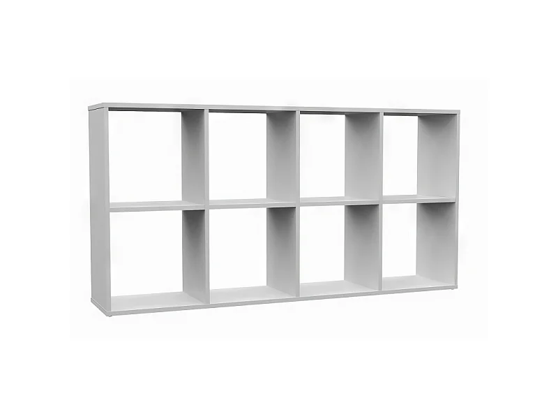 Regał Malax 2X4 | Biały | 147x30x75 cm | Regał na książki i zabawki