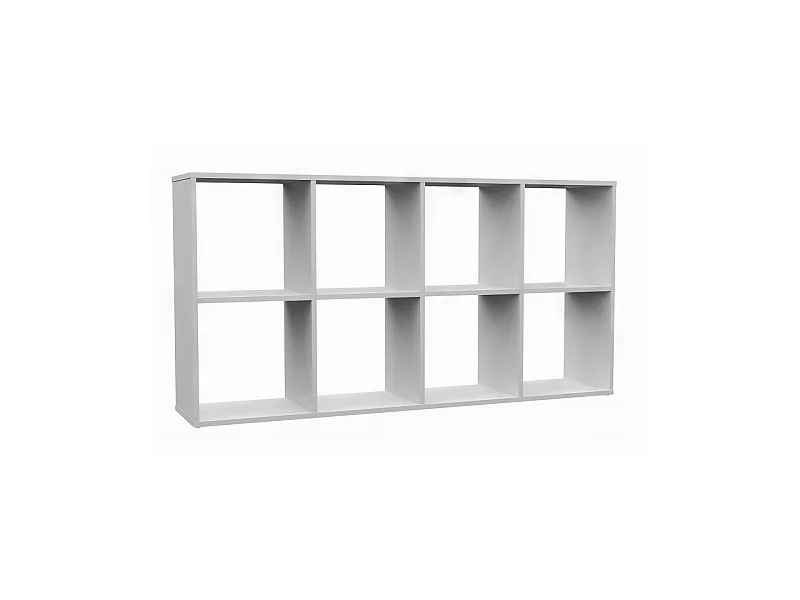 Regał Malax 2X4 | Biały | 147x30x75 cm | Regał na książki i zabawki