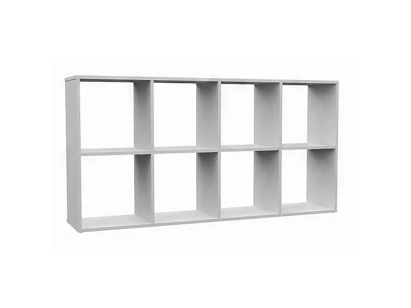 Regał Malax 2X4 | Biały | 147x30x75 cm | Regał na książki i zabawki