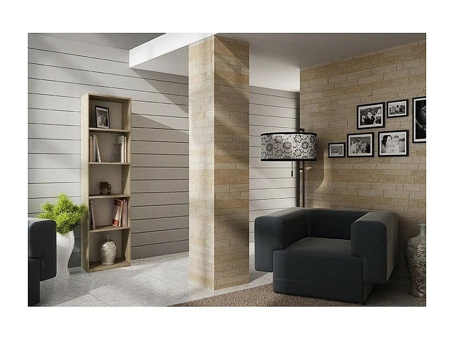 Regał Onyx R40 | Dąb Sonoma |  40x30x182 cm | Regał na książki, segregatory