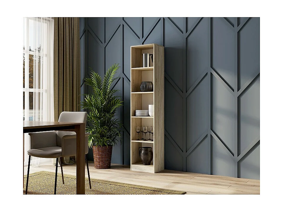 Regał Onyx R40 | Dąb Sonoma |  40x30x182 cm | Regał na książki, segregatory