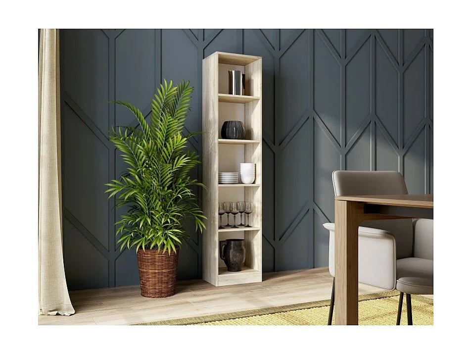 Regał Onyx R40 | Dąb Sonoma |  40x30x182 cm | Regał na książki, segregatory