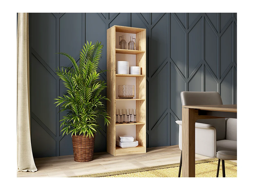 Regał Onyx R50 | Dąb Artisan | 50x30x182 cm | Regał biurowy na książki