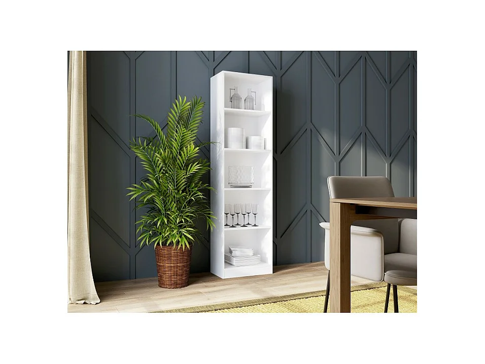 Regał Onyx R50 | Biały | 50x30x182 cm  |  Regał biurowy na książki