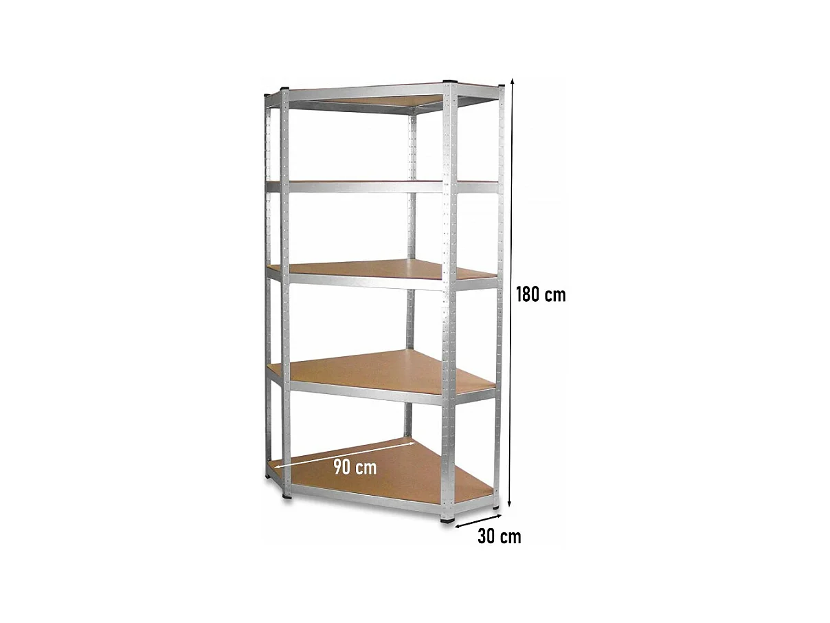 Regał Magazynowy GC9030 | Metalowe Półki | 90x30x180 cm | Narożny Montaż