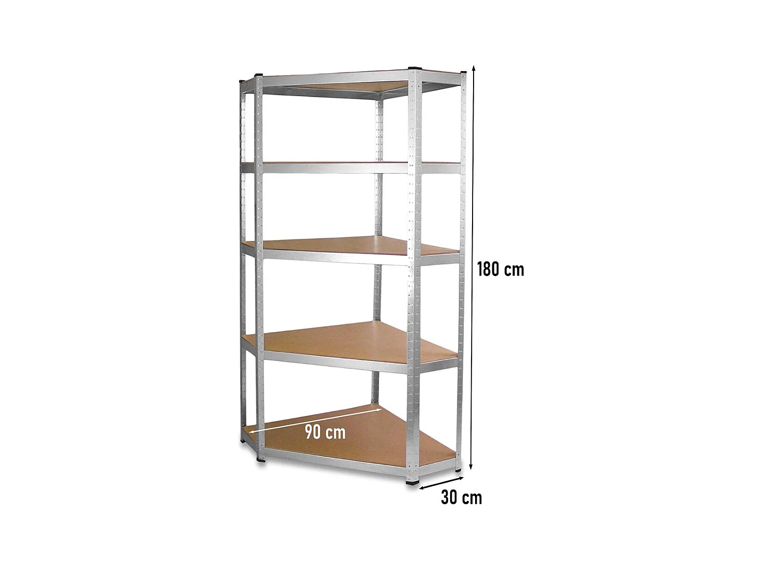 Regał Magazynowy GC9030 | Metalowe Półki | 90x30x180 cm | Narożny Montaż