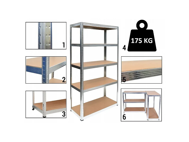 Regał Magazynowy G9040 Metalowy | 5 Półek |  90x40x180 cm