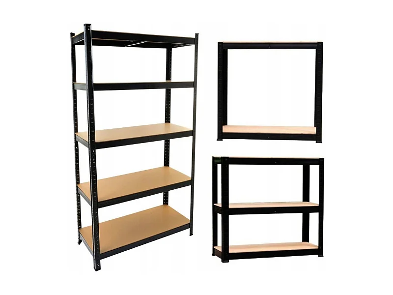 Regał Magazynowy P9030 | Czarny | 5 Półek | 90x30x180 cm