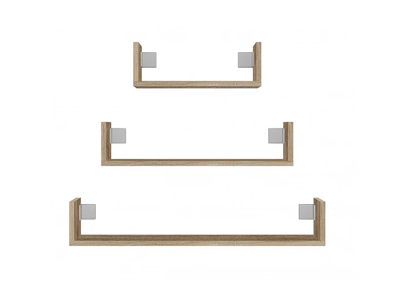 Półki Ścienne MOBI 3P | Sonoma | 80x20x14 cm | Półki wiszące