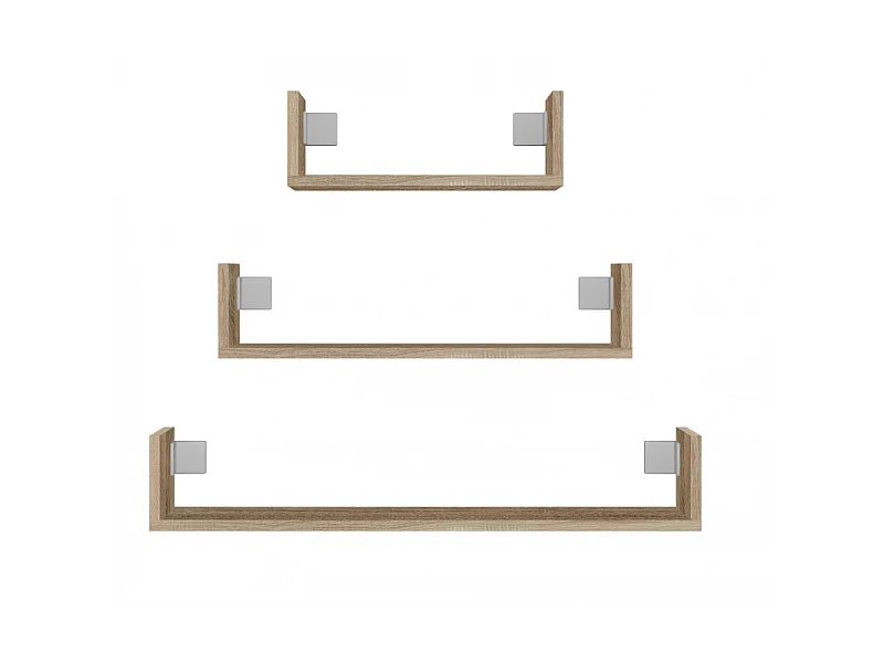 Półki Ścienne MOBI 3P | Sonoma | 80x20x14 cm | Półki wiszące