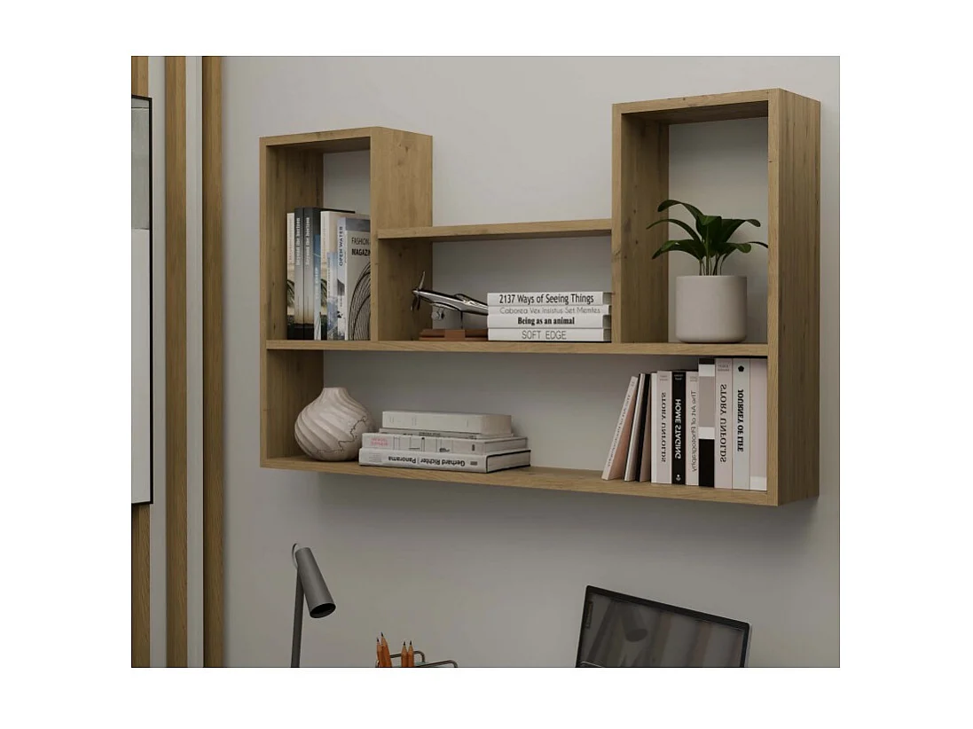 Regał wiszący Bilbao 4P | Dąb Artisan |100x16x60 cm | Regał wiszący ścienny