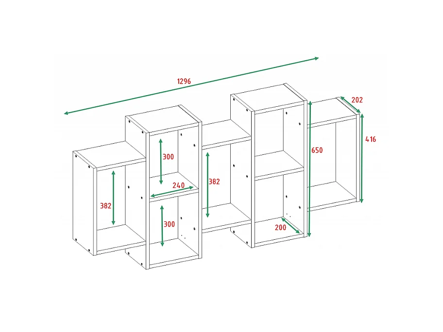 Regał Wiszący BILBAO 7.0 | Dąb Sonoma | 129.5x20x65 cm |  Regał Wiszący Ścienny