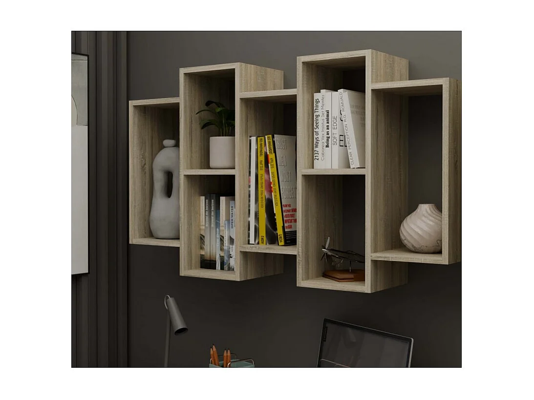 Regał Wiszący BILBAO 7.0 | Dąb Sonoma | 129.5x20x65 cm |  Regał Wiszący Ścienny