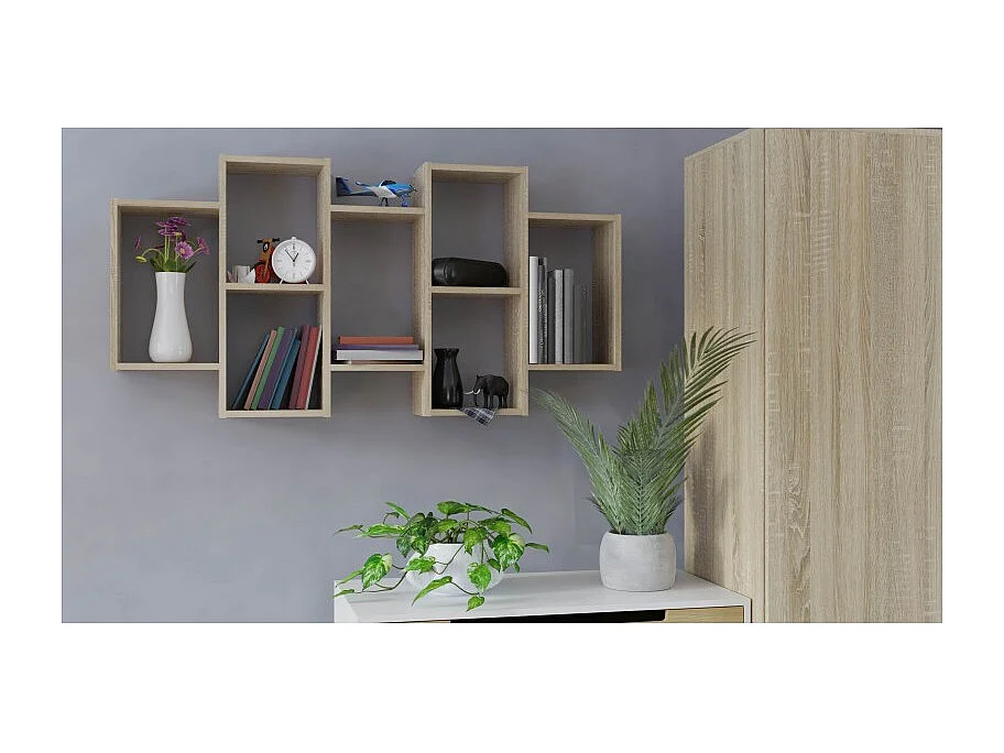 Regał Wiszący BILBAO 7.0 | Dąb Sonoma | 129.5x20x65 cm |  Regał Wiszący Ścienny