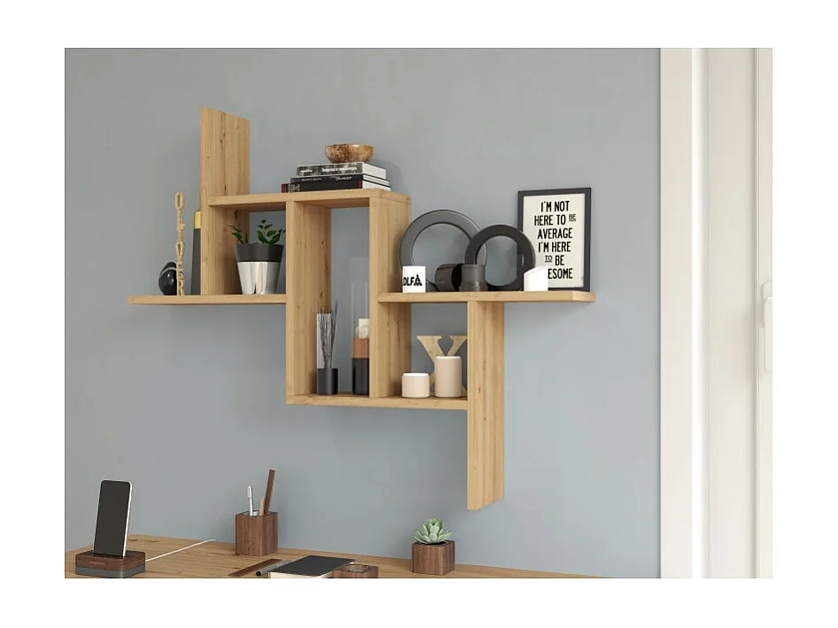 Regał Ścienny Fiesta | Dąb Artisan | 85x15x73,5 | Biblioteczka Ścienna