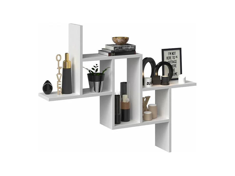 Regał Ścienny Fiesta | Biały| 85x15x73,5 | Biblioteczka Ścienna