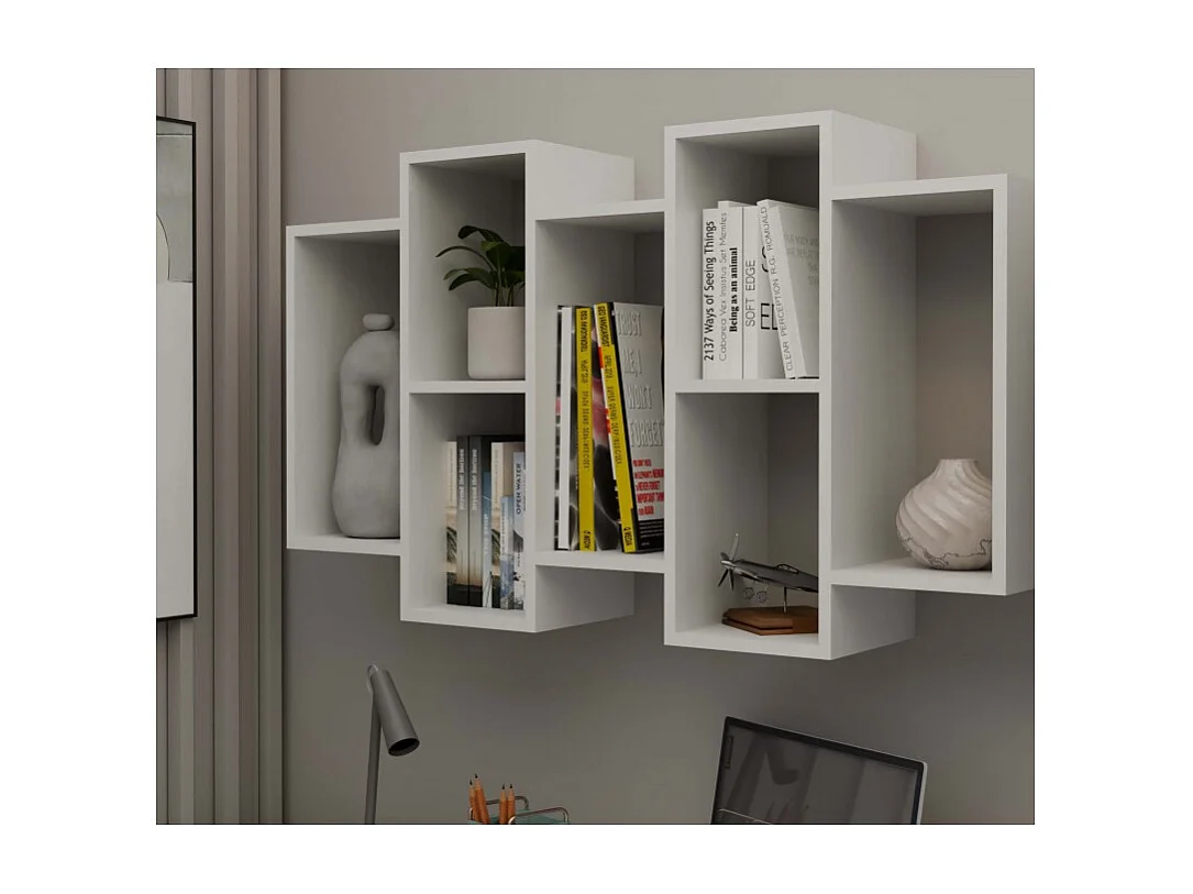 Regał Wiszący BILBAO 7.0 |Biały | 129.5x20x65 cm |  Regał Wiszący Ścienny