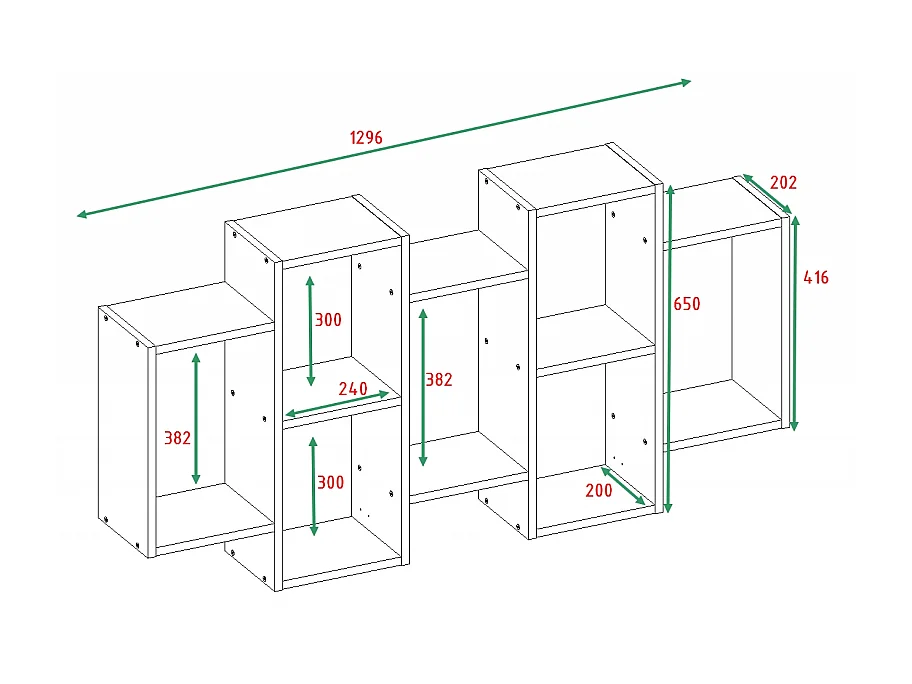 Regał Wiszący BILBAO 7.0 |Biały | 129.5x20x65 cm |  Regał Wiszący Ścienny